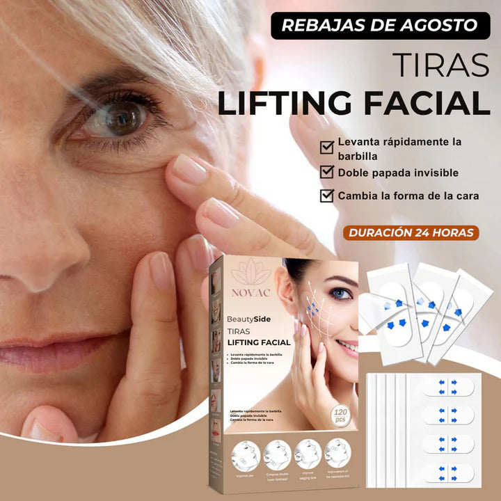 (PACK 40 Unidades Reutilizables) Tiras de Lifting facial efecto Natural "Buena Cara" l BeautySide™