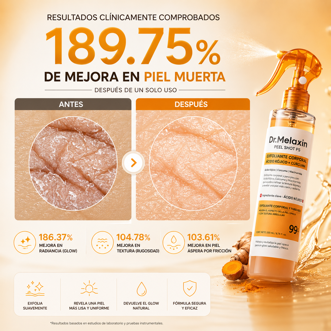 Frasco Dr.Melaxin™ 100% Original - Axilas y Rodillas Más Claras + Piel de Seda + Glow Corporal