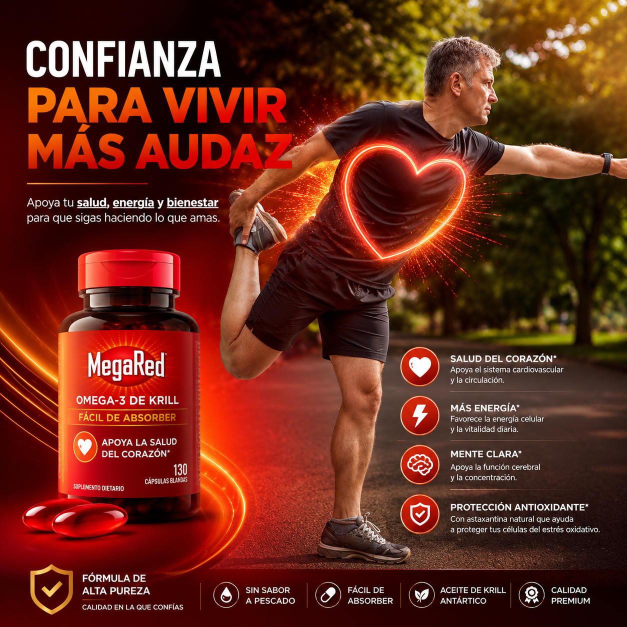 (2x1) MegaRed™ 100% Original – Corazón Más Fuerte + Omega-3 Premium + Sin Sabor a Pescado