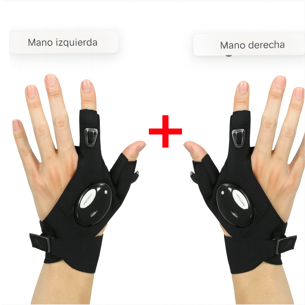 Guante Sin Dedos Linternad LED... Pago contra entrega y envió gratis en PANAMÁ...