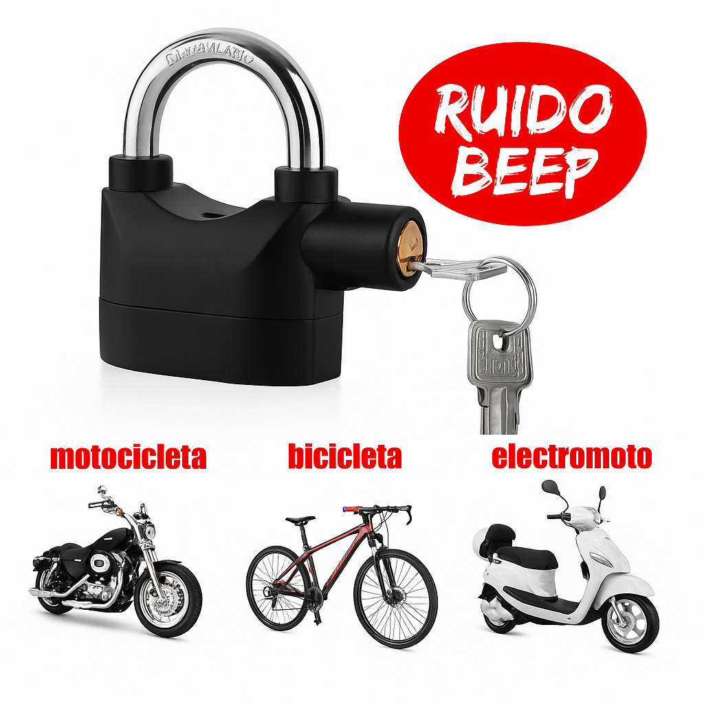 (Promoción 2x1) Pagas 1 y llevas 2 - Candado militar con alarma, ultra seguro importado USA + Tres llaves de regalo...Pago contra entrega y envió gratis en Panamá....