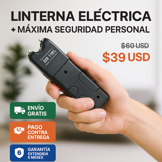 Linterna Eléctrica con Taser Recargable® Para Defensa Personal