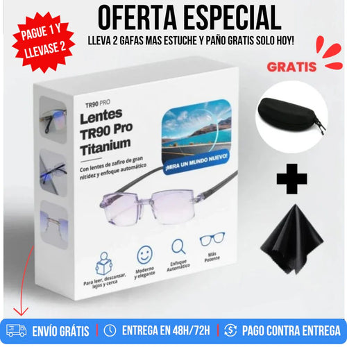 Lentes Bifocales con Filtro Protección UV400 Enfoque Automático (PROMOCION 2X1) + Contraentrega y Envío gratis