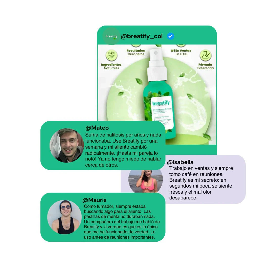 Breatify Eelhoe® Spray Boca Fresca por 72 Horas (2x1 oferta)| Envio gratis y Pago Contraentrega