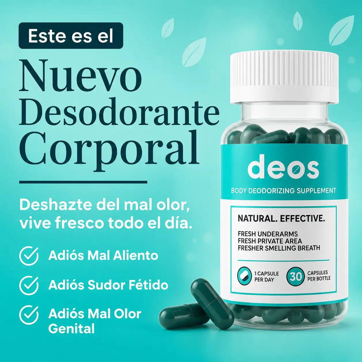 (55% DESCUENTO) DEOS Fresh Inside™ | Apoya la Frescura Corporal y el Control Natural del Olor desde el Interior