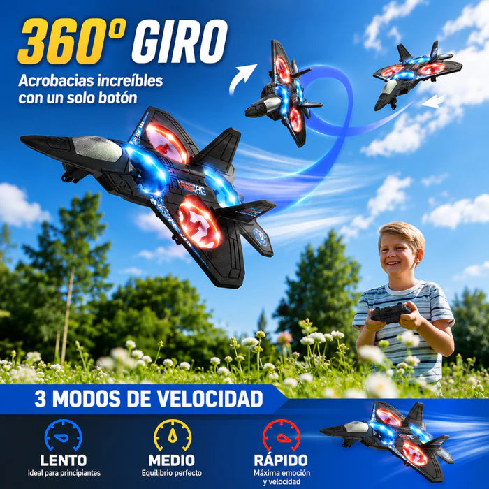 (55% DESCUENTO) SkyRacer™ Avión Acrobático RC de 4 Motores con Giros 360°