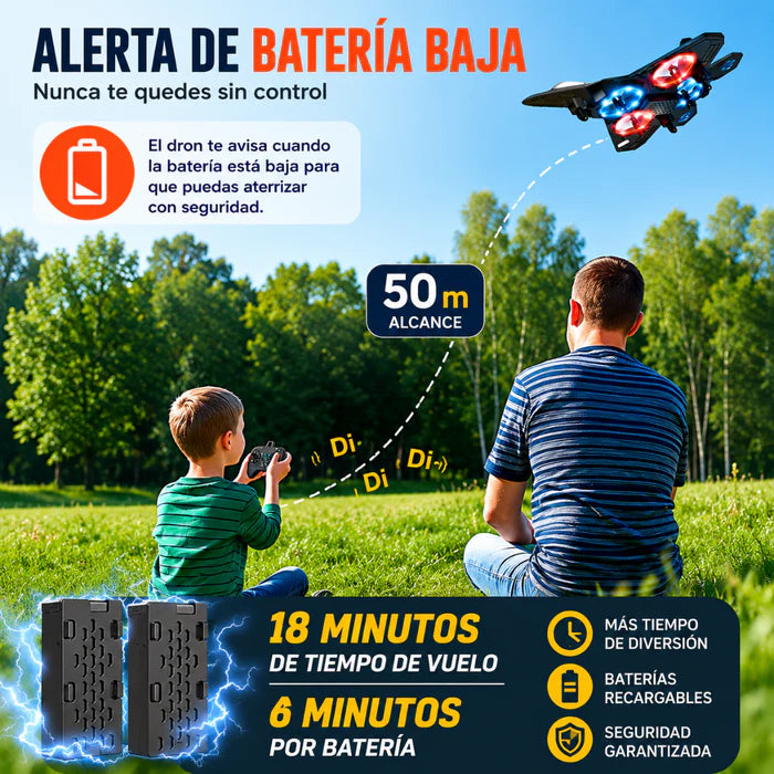 (55% DESCUENTO) SkyRacer™ Avión Acrobático RC de 4 Motores con Giros 360°