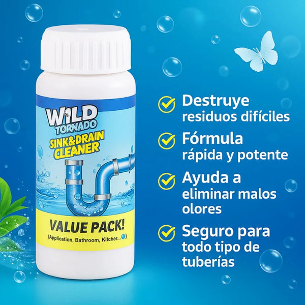 (70% Descuento) Wild Tornado Pro – Destapa Cañerías en Minutos