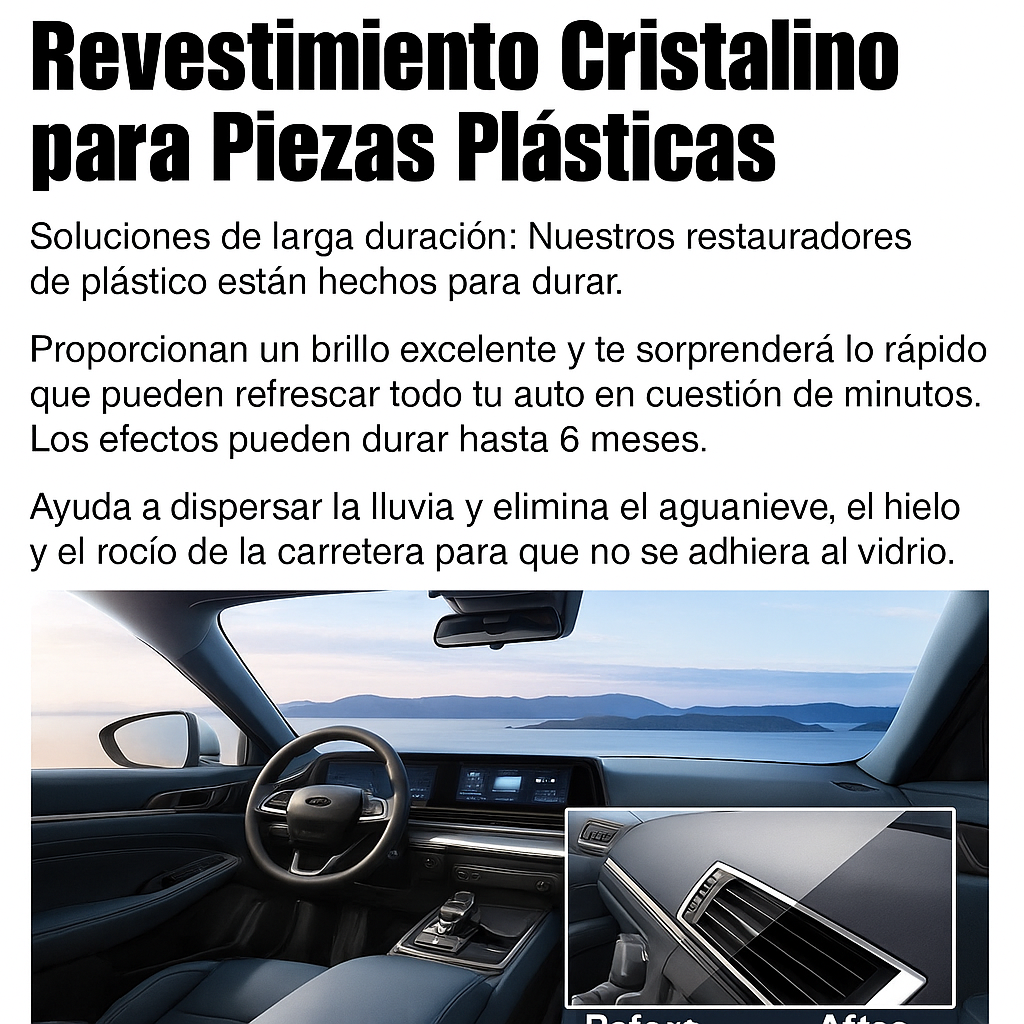 ✨ Cristal Coating Para Plástico del Carro – ¡Devuélvele el Color y el Brillo Original! 🚗💎... Pago contra entrega y envió gratis en Panamá.....