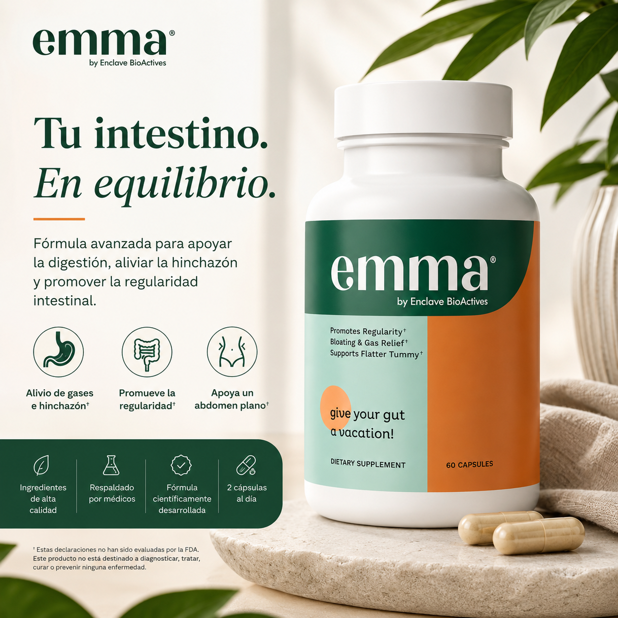 (2x1) Emma™ - Menos Hinchazón + Digestión Ligera + Regularidad Intestinal