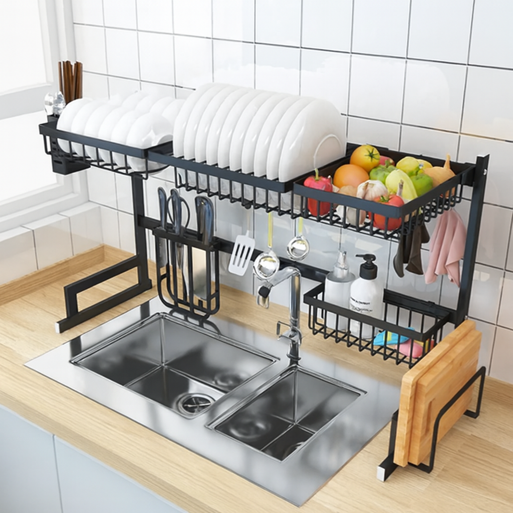 🧽 Organizador para Fregadero de Cocina – Escurridor de Acero Inoxidable.... Pago contra entrega y envió totalmente gratis en Panamá....