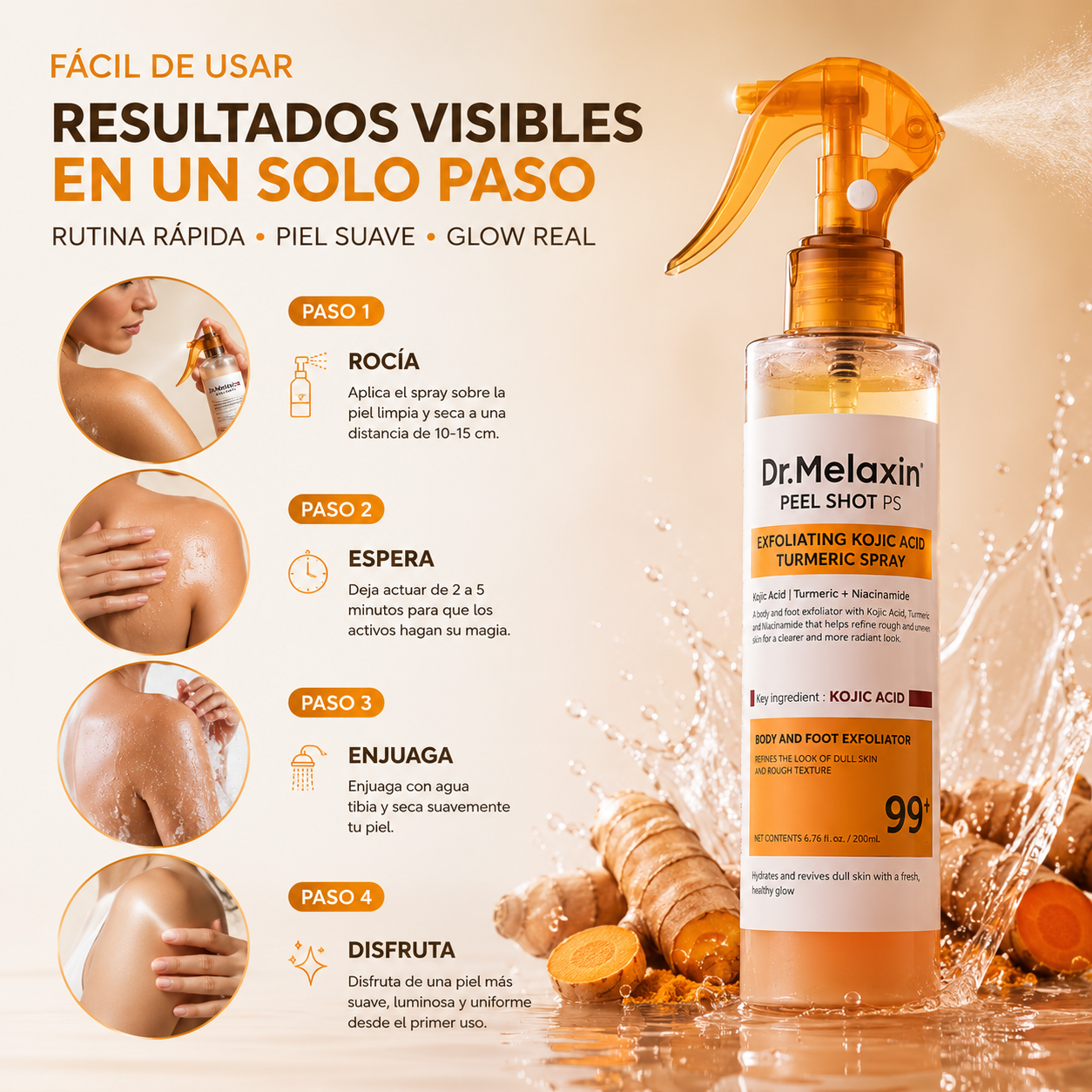 Frasco Dr.Melaxin™ 100% Original - Axilas y Rodillas Más Claras + Piel de Seda + Glow Corporal