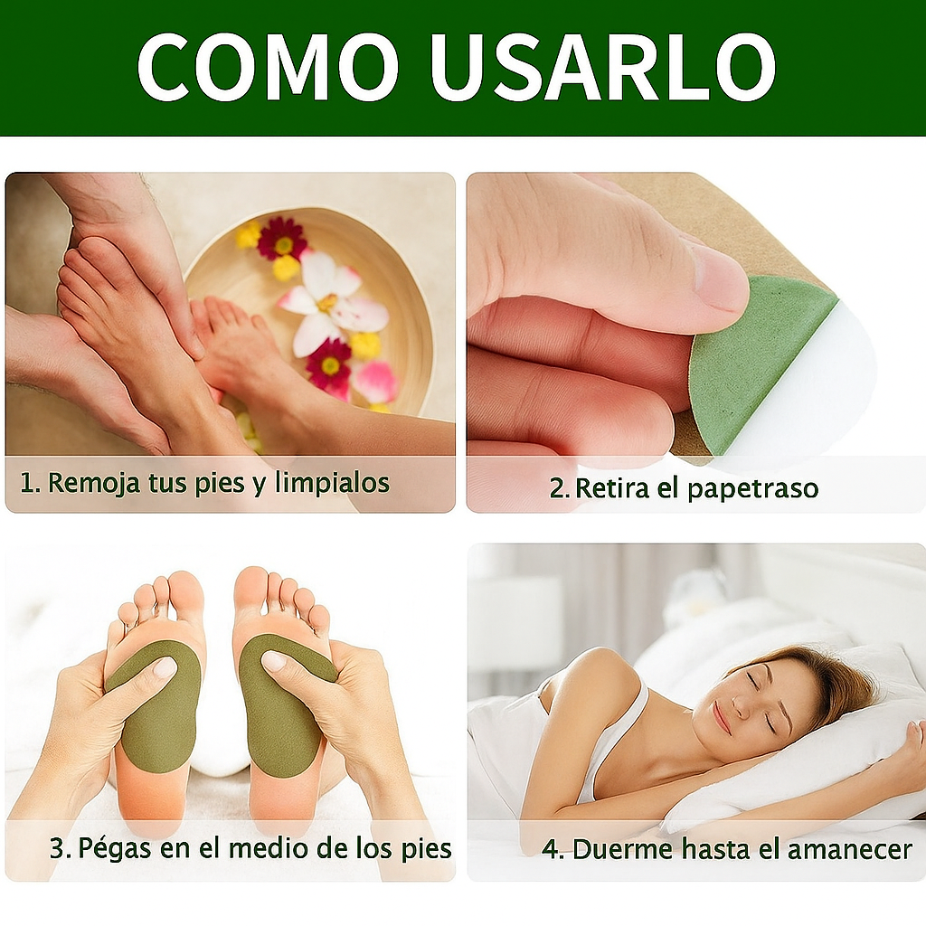⭐ Parches Detox Naturales para Pies – Limpieza Profunda Durante la Noche  (Caja con 32 unidades)