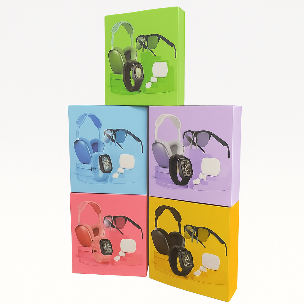 Combo K-24 audífonos, gafas y reloj inteligentes originales.. Pago contra entrega y envió gratis en Panamá....