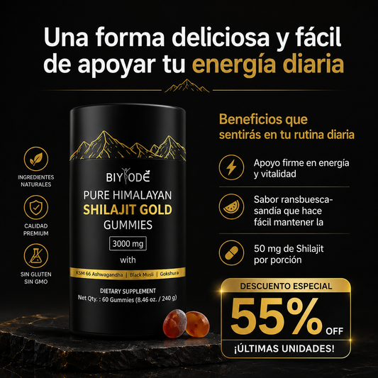 (2x1) Gomas de Shilajit BIYODE™ Fuerza Masculina + Vitalidad Total
