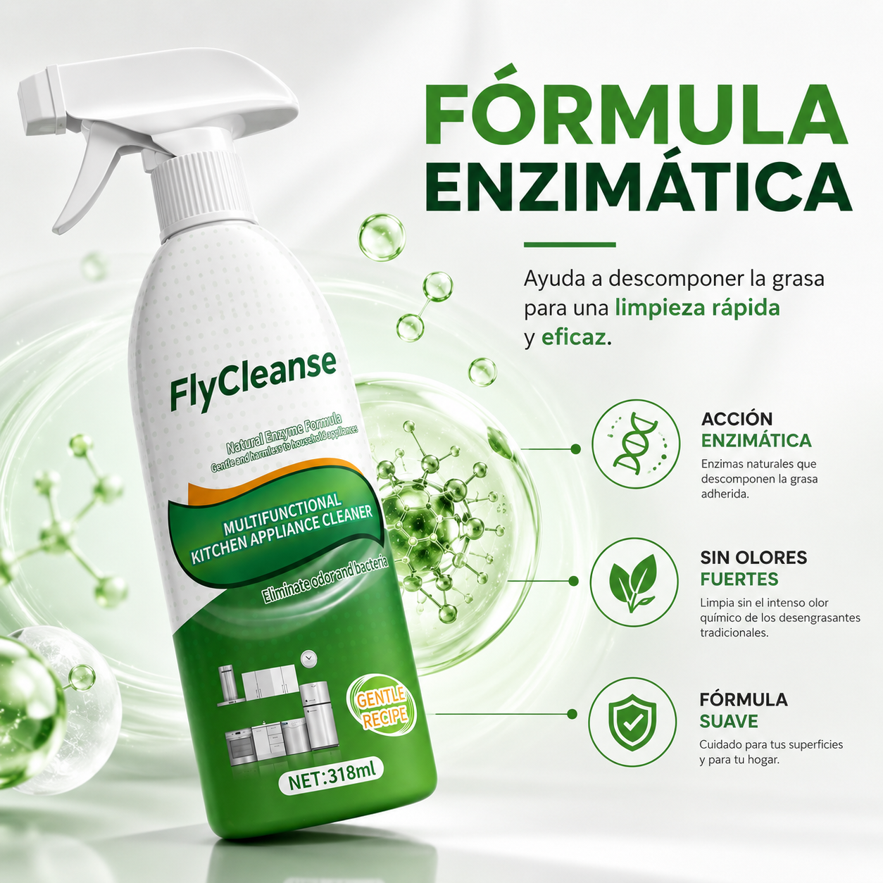 (55% Descuento) FlyCleanse™ | Limpiador Antigrasa Enzimático Multiusos