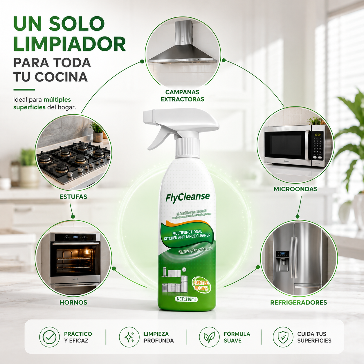 (55% Descuento) FlyCleanse™ | Limpiador Antigrasa Enzimático Multiusos