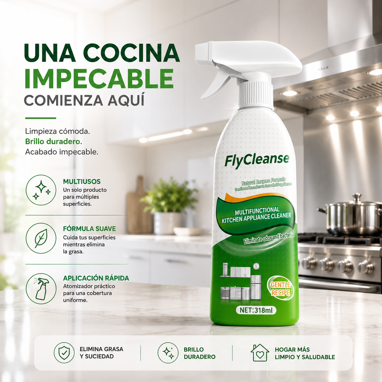 (55% Descuento) FlyCleanse™ | Limpiador Antigrasa Enzimático Multiusos