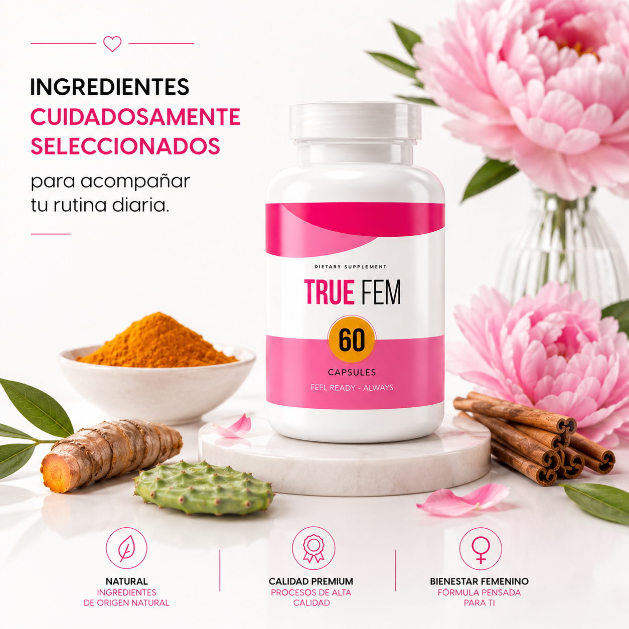 (55% Descuento) TrueFem™ | Bienestar Femenino, Energía y Equilibrio Diario