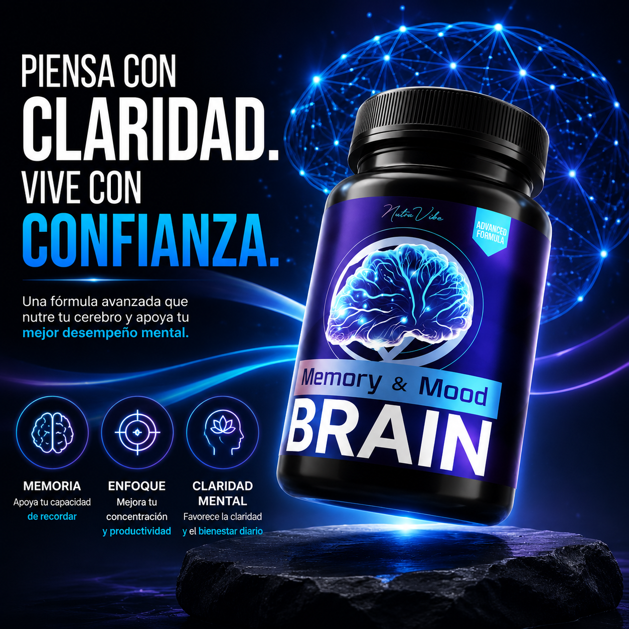 (55% Descuento) Brain Memory™ | Suplemento Avanzado para Memoria, Concentración y Claridad Mental