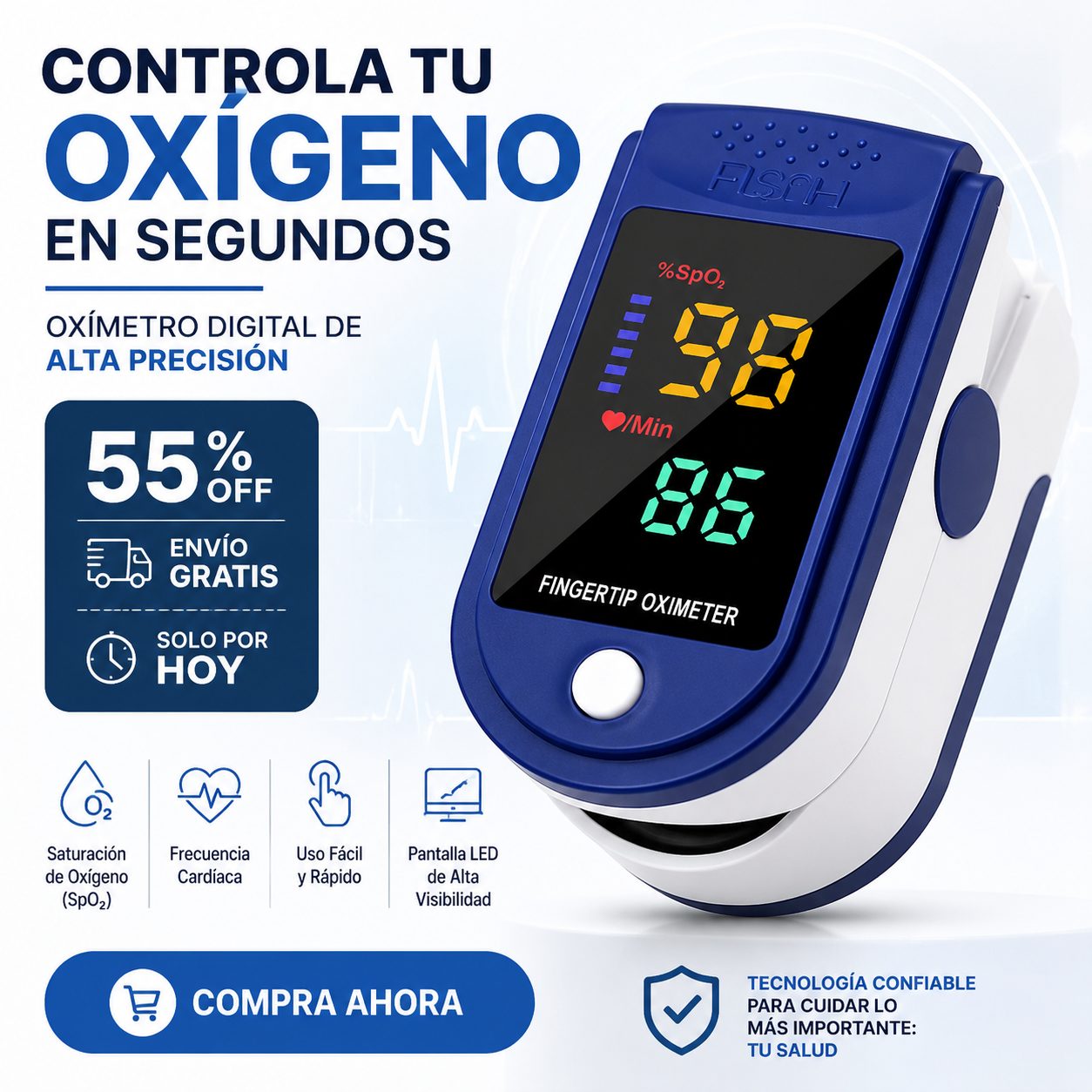 (55% Descuento) OxyGuard™ | Oxímetro Digital de Pulso de Alta Precisión