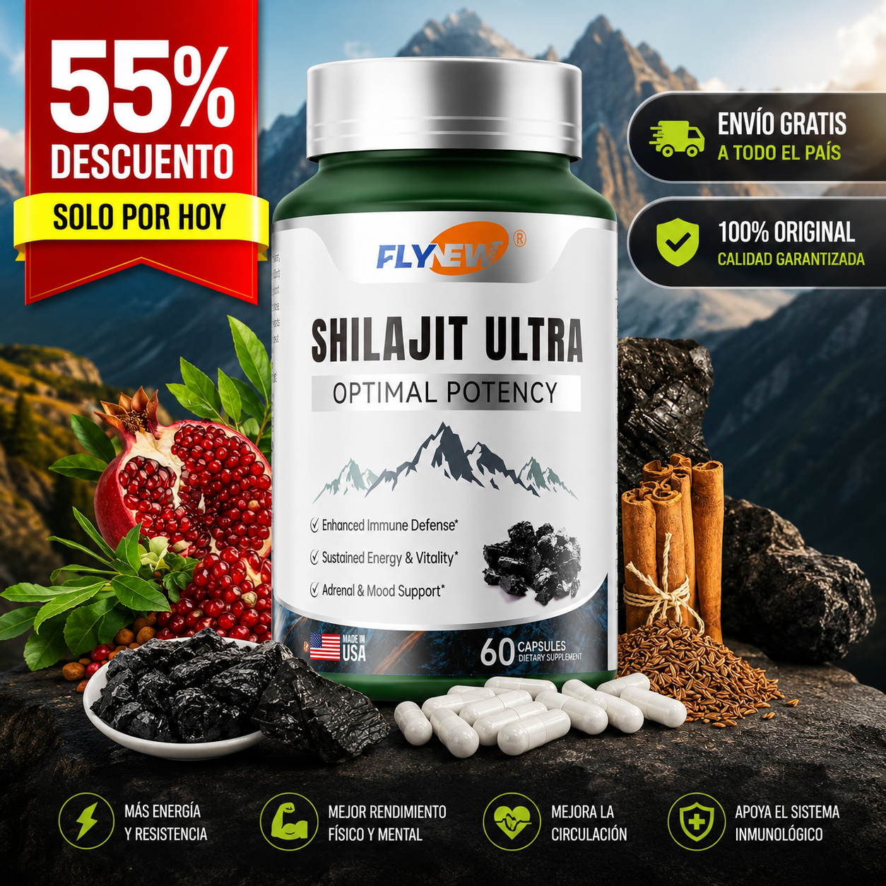 (55% DESCUENTO) Shilajit Ultra™ Energía y Rendimiento Extremo