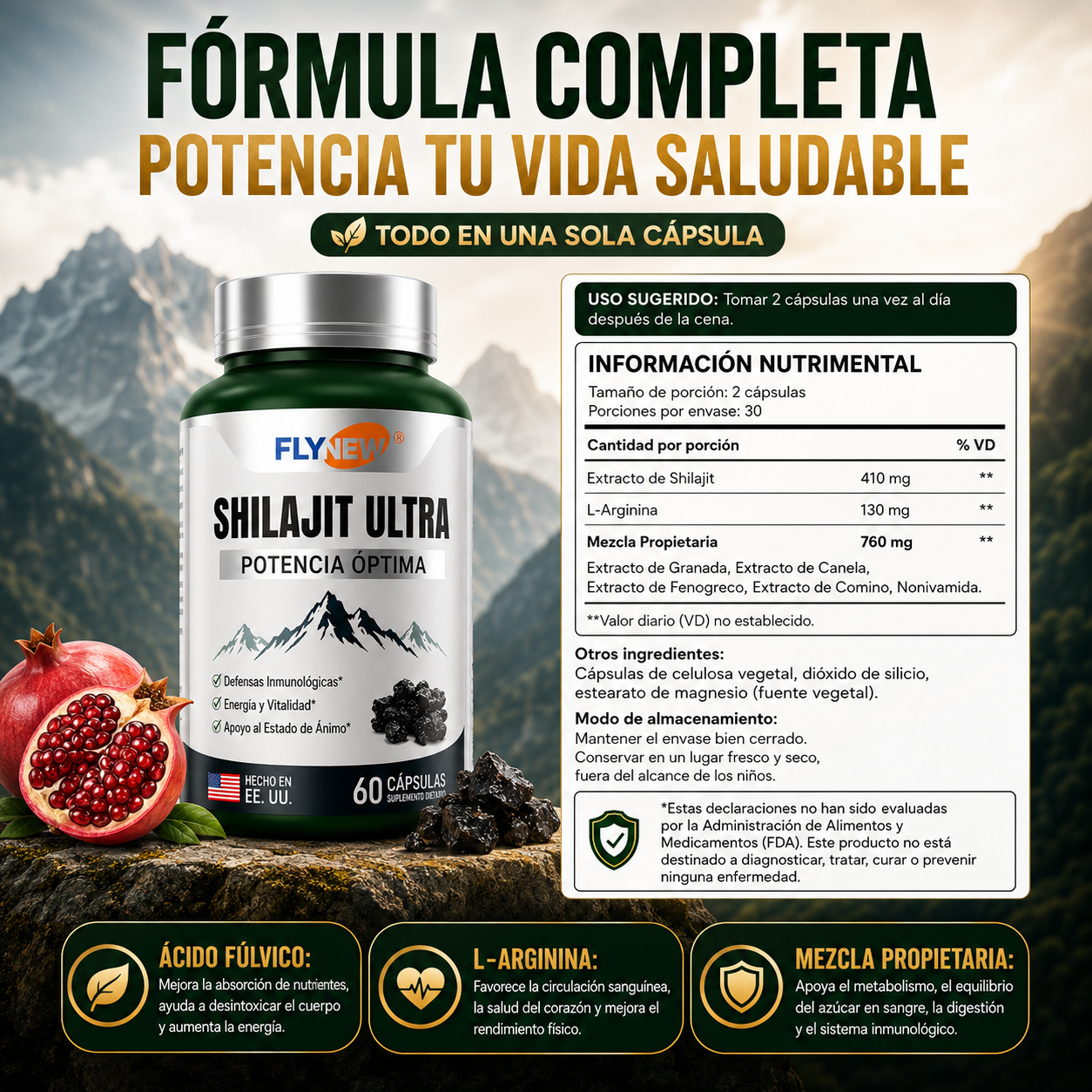 (55% DESCUENTO) Shilajit Ultra™ Energía y Rendimiento Extremo