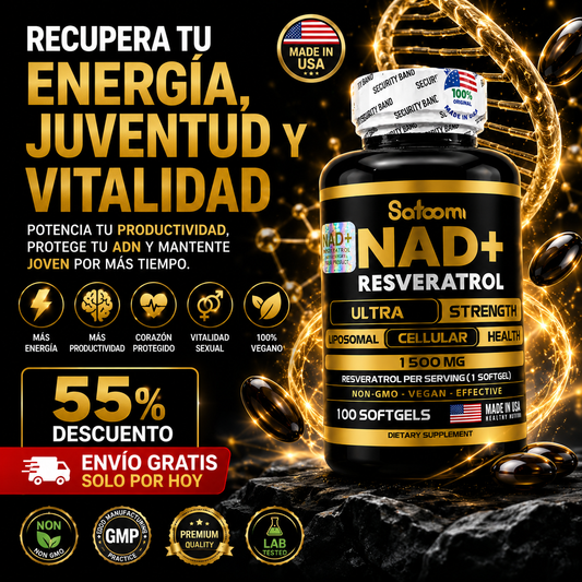 (55% DESCUENTO) NAD+ Resveratrol Original | Energía Brutal + Rejuvenecimiento Celular