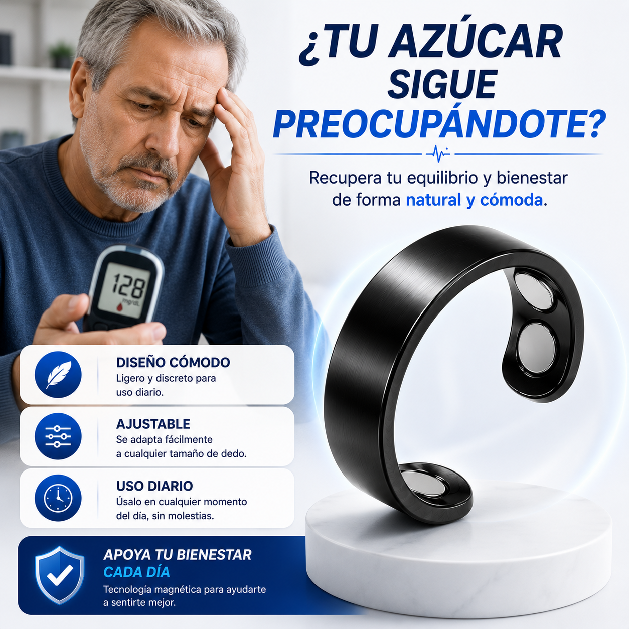 (55% DESCUENTO) ¡Anillo Regulador Magnético! - Bienestar y Equilibrio Todos los Días