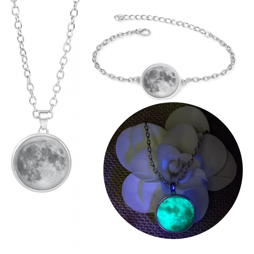 (OFERTA POR CIEERE DE ALMACÉN) COLLAR DE LUNA CON PIEDRA PRECIOSA INCRUSTADA Y JUEGO DE ARETES GRATIS... Pago contra entrega y envió gratis en Panamá....