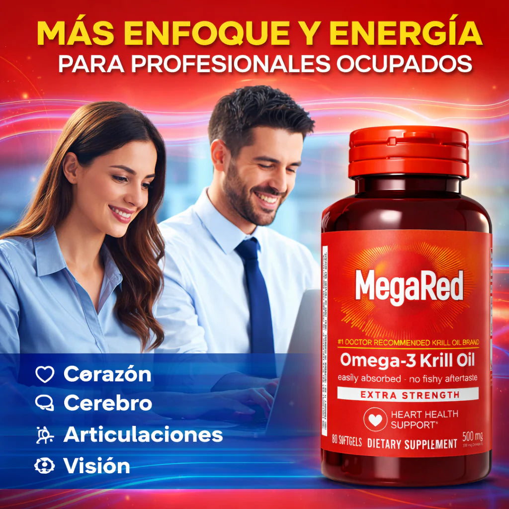 (55% Descuento) MegaRed Omega 3 Premium™ | Potencia tu Corazón, Memoria y Vitalidad Diaria