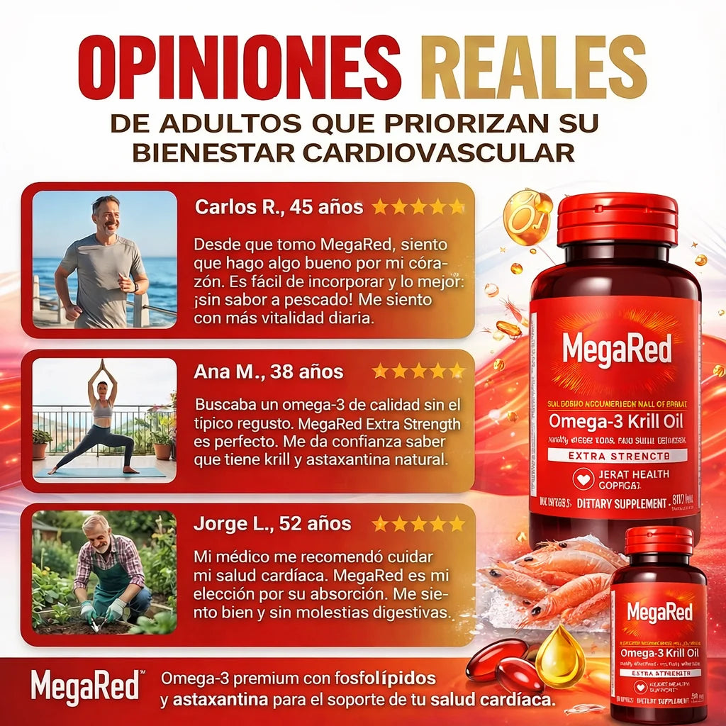 (55% Descuento) MegaRed Omega 3 Premium™ | Potencia tu Corazón, Memoria y Vitalidad Diaria