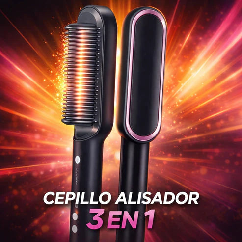(40% Descuento) Cepillo Alisador 3 en 1 | Cabello liso y brillante en minutos