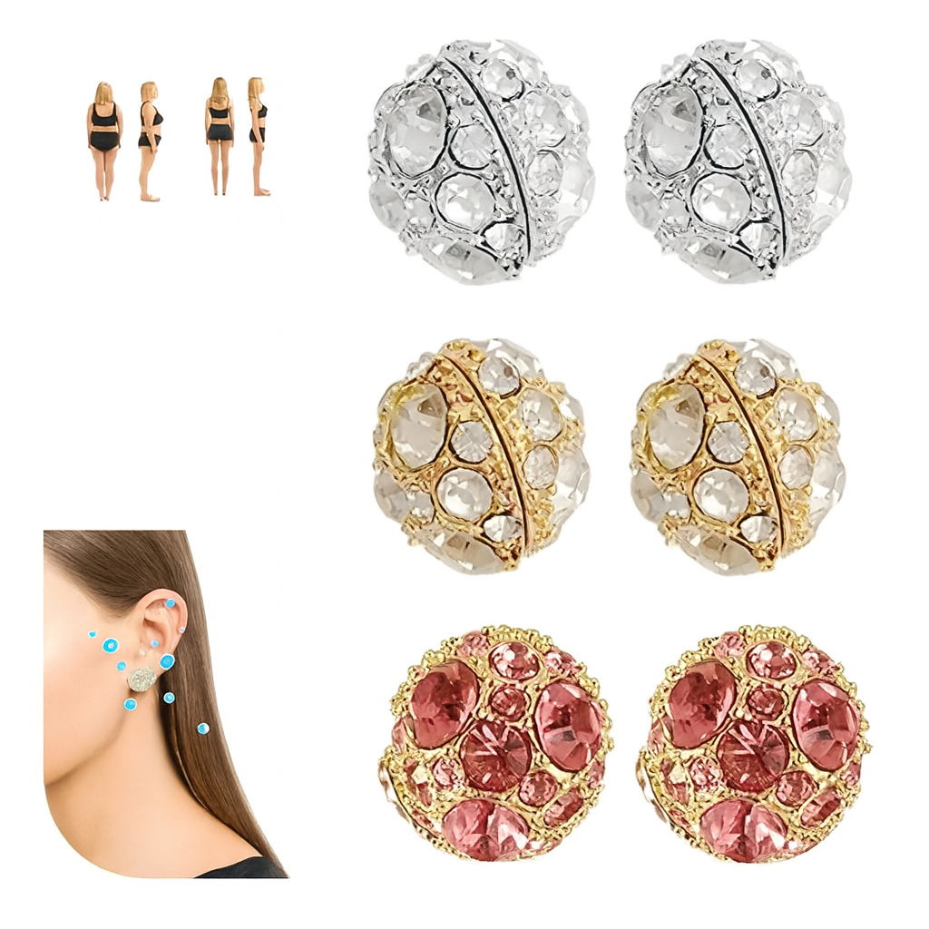 PAR DE ARETES IMANTADOS PLATEADOS doble función (Me hizo bajar peso a mi en 2 dias) PAGO CONTRA ENTREGA Y ENVIÓ GRATIS EN PANAMÁ!!!