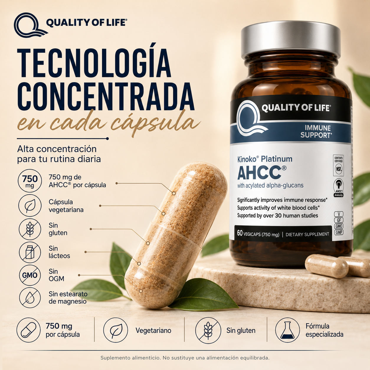 (55% DESCUENTO) Kinoko Platinum AHCC® | Apoya tus Defensas y Fortalece tu Sistema Inmunitario Natural
