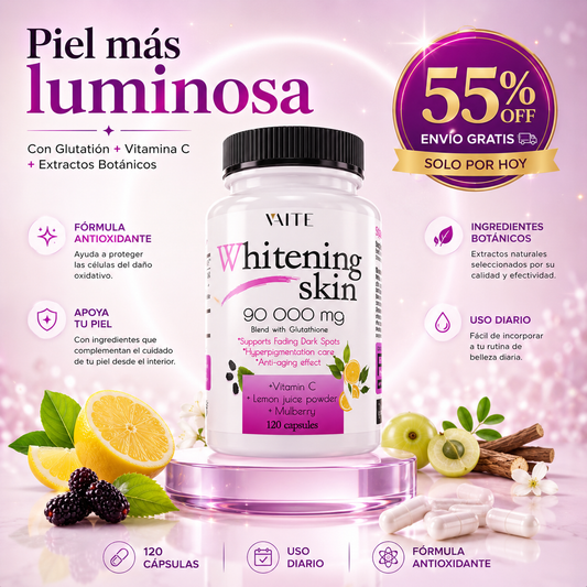 (55% DESCUENTO) Whitening Skin™ | Piel Más Luminosa, Uniforme y Radiante Todos los Días