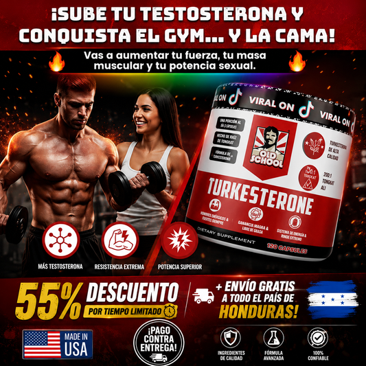 (55% DESCUENTO) Turkesterone Old School™ | Potencia tu Fuerza, Energía y Vitalidad Masculina