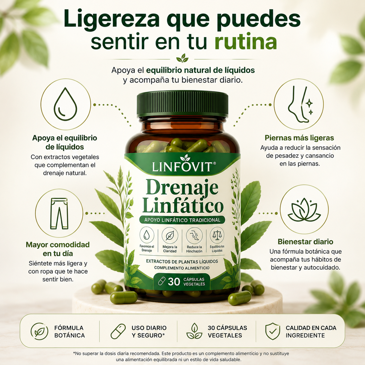 (55% DESCUENTO) Linfovit™ | Ayuda a Reducir la Hinchazón y Recupera tu Ligereza Natural