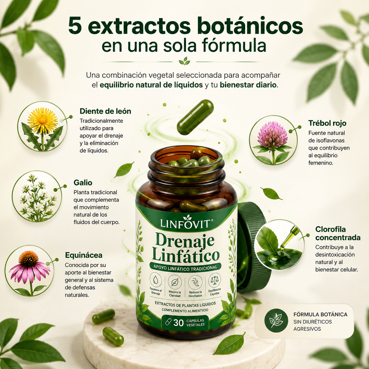 (55% DESCUENTO) Linfovit™ | Ayuda a Reducir la Hinchazón y Recupera tu Ligereza Natural