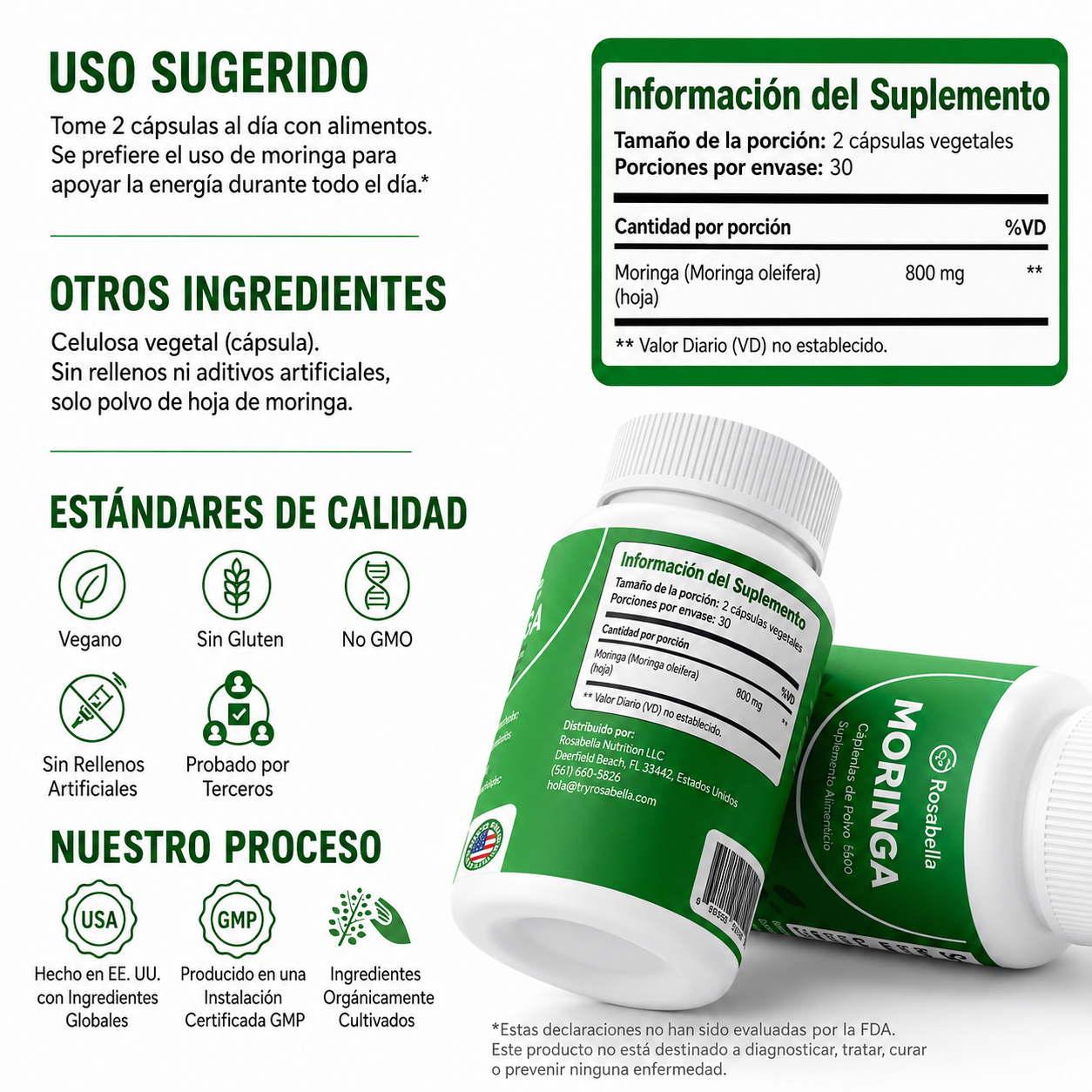 (55% DESCUENTO) Moringa Rosabella™ | Energía Natural y Potente Protección Antioxidante