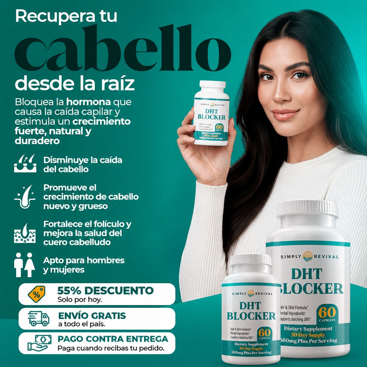 (55% DESCUENTO) DHT Blocker™ | Detén la Caída del Cabello y Recupera tu Volumen Natural