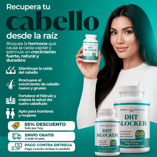 (55% DESCUENTO) DHT Blocker™ | Detén la Caída del Cabello y Recupera tu Volumen Natural