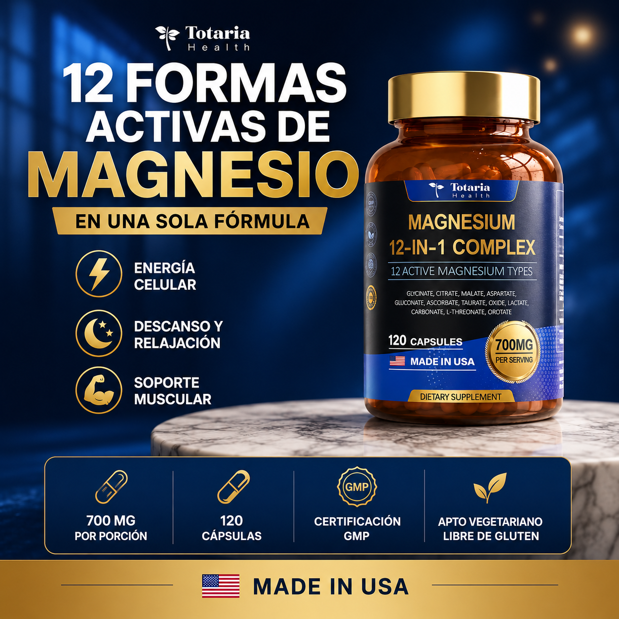 (55% DESCUENTO) Magnesium Balance™ | Apoya tus Músculos, Cerebro y Corazón con una Fórmula Completa 12 en 1
