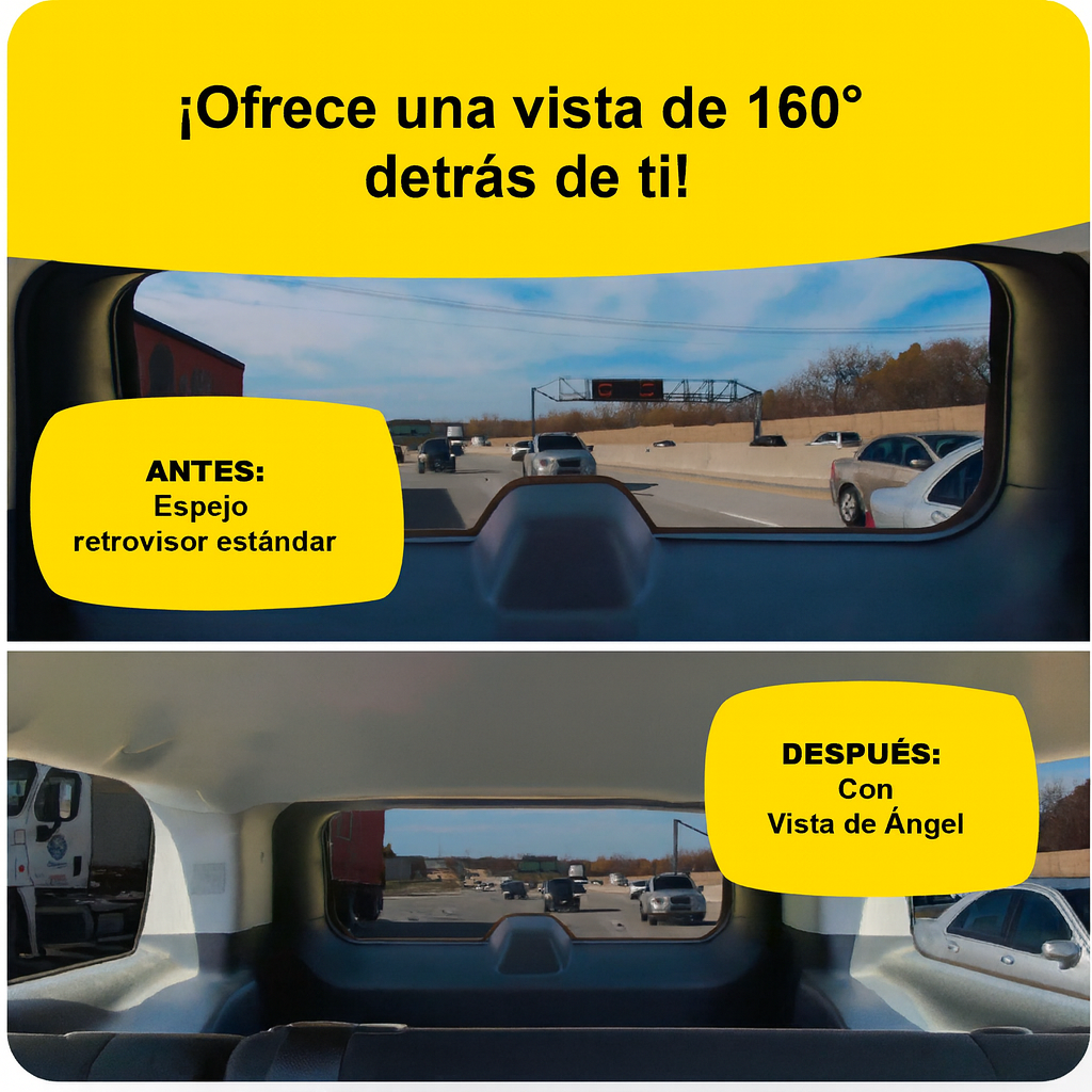 ANGEL VIEW® Espejo Retrovisor gran angular Ángel Original tecnologia con IA de EE.UU | Pago contra entrega y envió totalmente gratis en Panamá....
