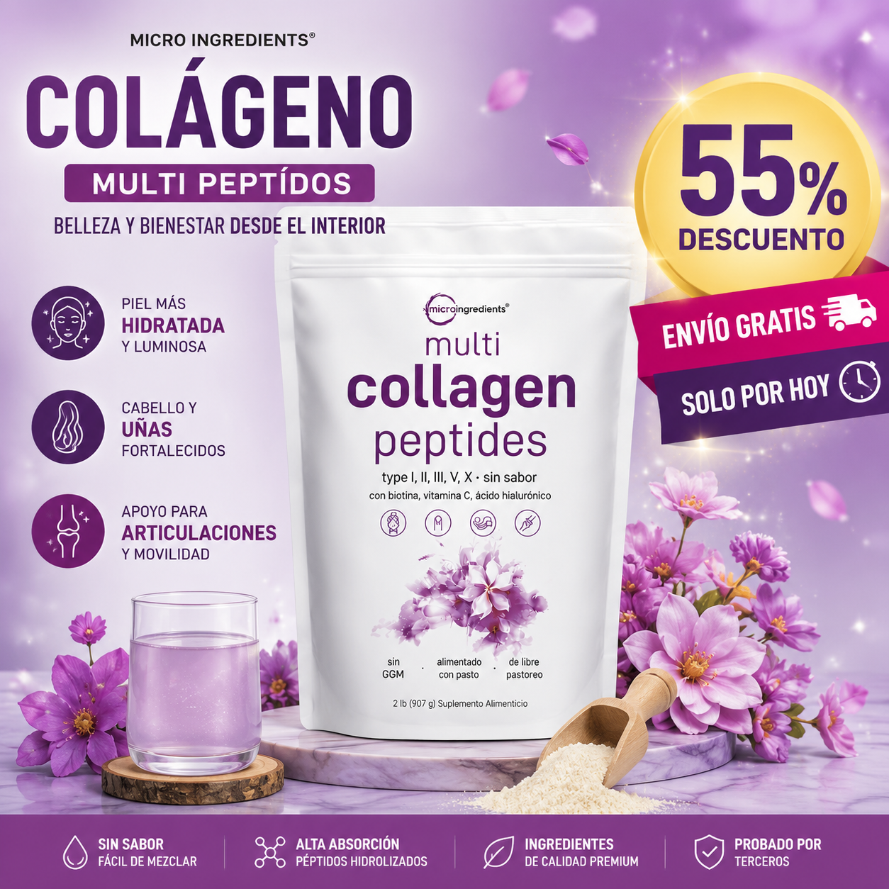 (55% DESCUENTO) Multi Collagen Peptides™ | Apoya tus Articulaciones, Fortalece tu Piel y Recupera tu Vitalidad Natural 1 LIBRA