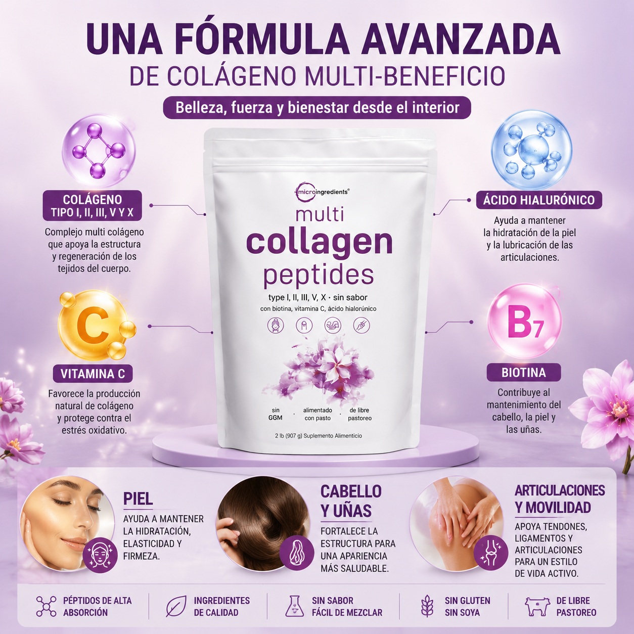(55% DESCUENTO) Multi Collagen Peptides™ | Apoya tus Articulaciones, Fortalece tu Piel y Recupera tu Vitalidad Natural 1 LIBRA