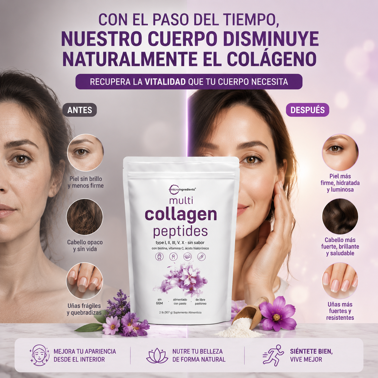 (55% DESCUENTO) Multi Collagen Peptides™ | Apoya tus Articulaciones, Fortalece tu Piel y Recupera tu Vitalidad Natural 1 LIBRA