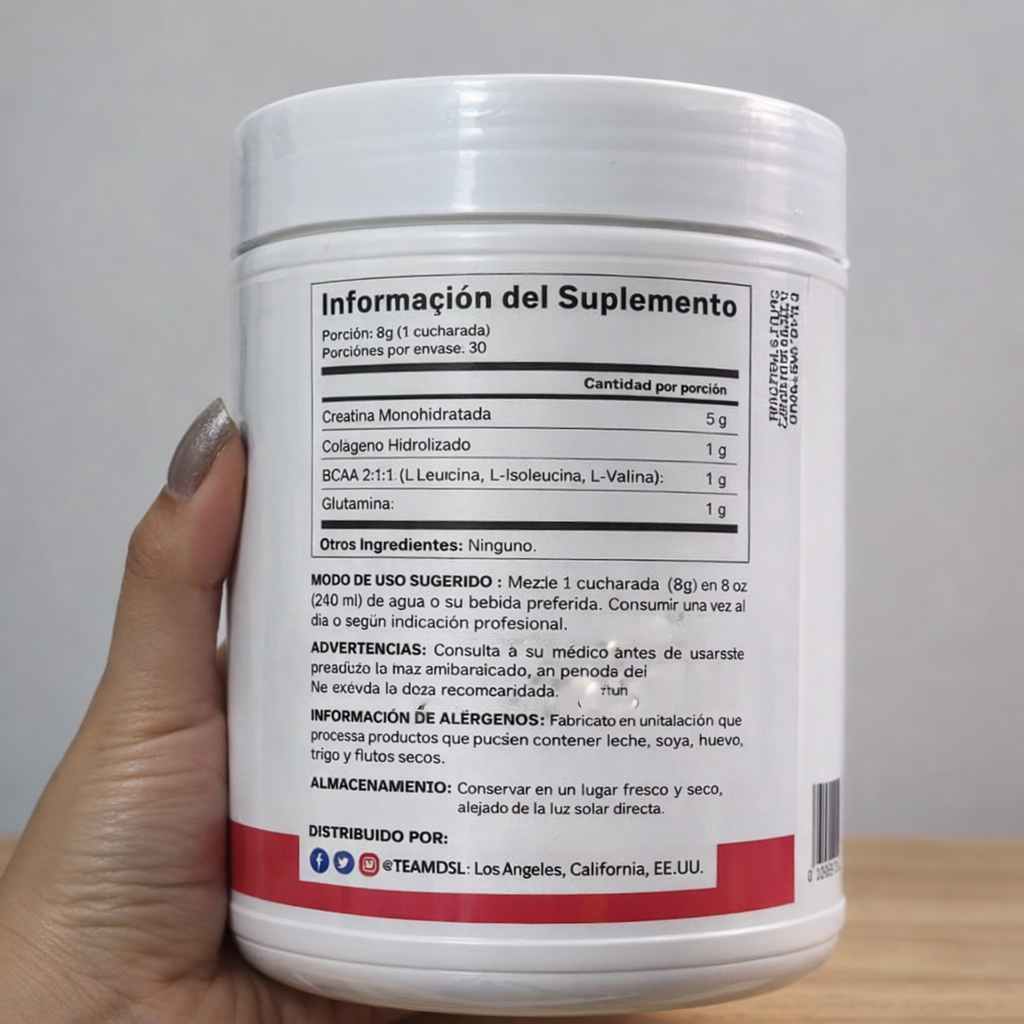 💪 Creatina Monohidratada 100% original | Micronizada para Mujeres + Colágeno + BCAA