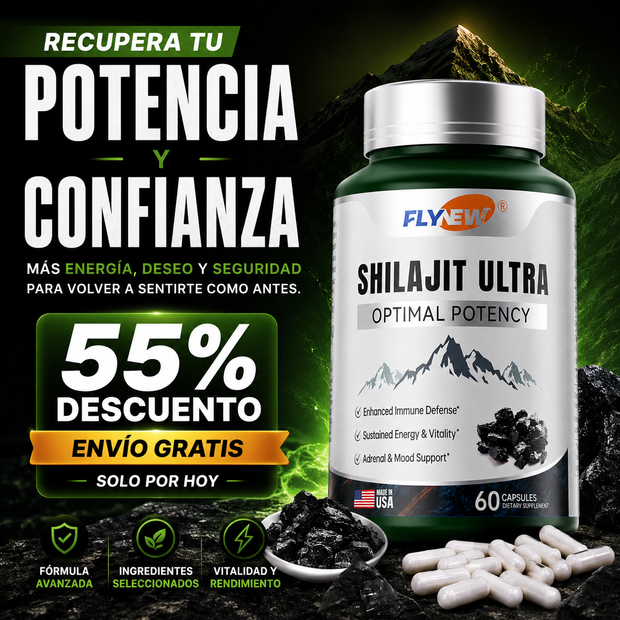 (55% Descuento) Shilajit Ultra™ | Ayuda a Mejorar la Potencia, el Deseo y la Duración