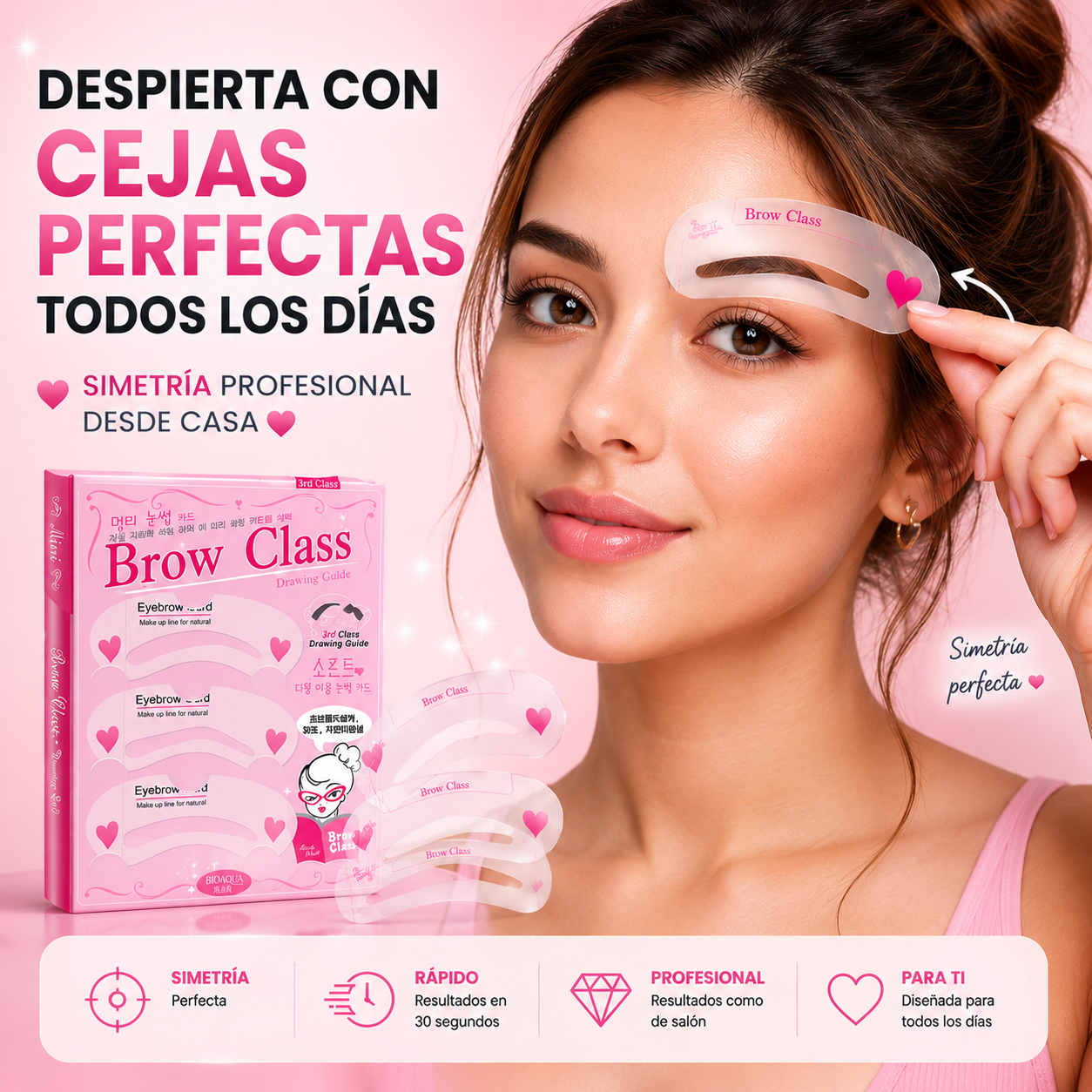 (67% Descuento) Brow Class Plantilla de Cejas | Cejas Simétricas y Perfectas en Segundos